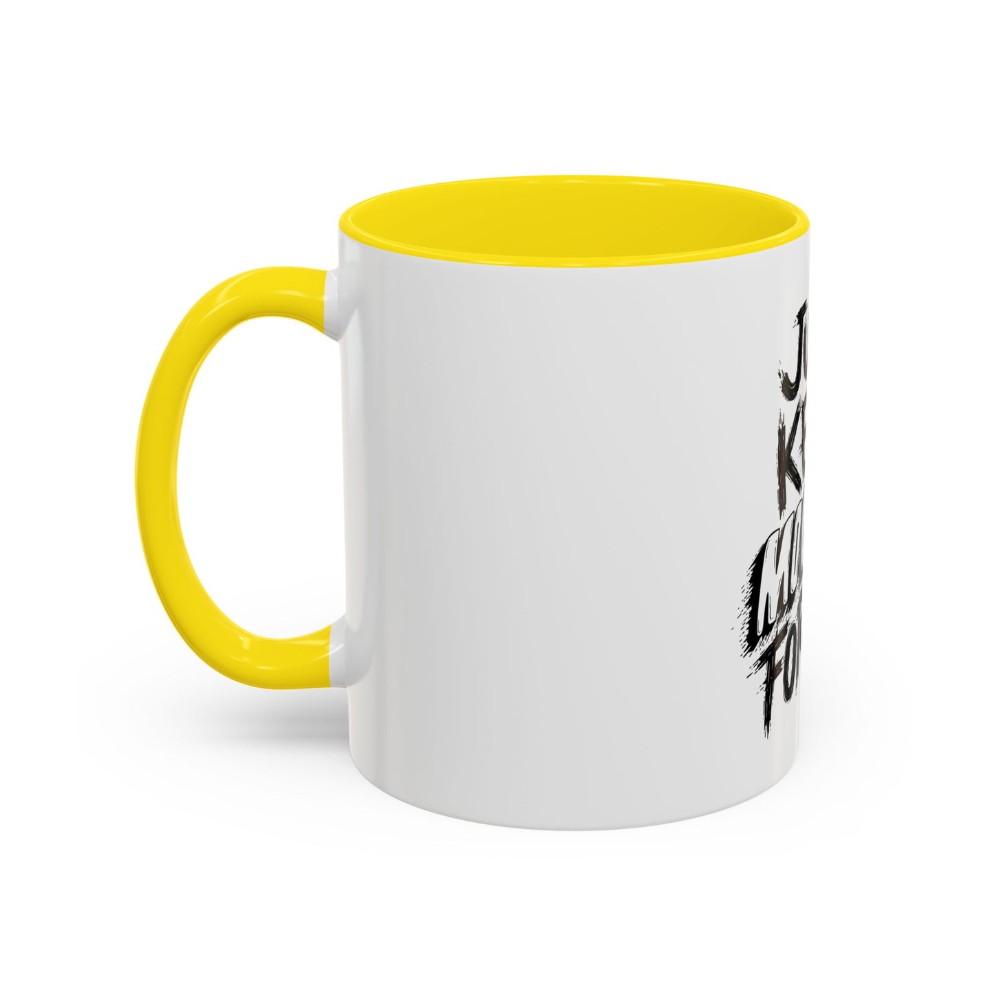 Motivational Accent Coffee Mug – "Just Keep Moving Forward"