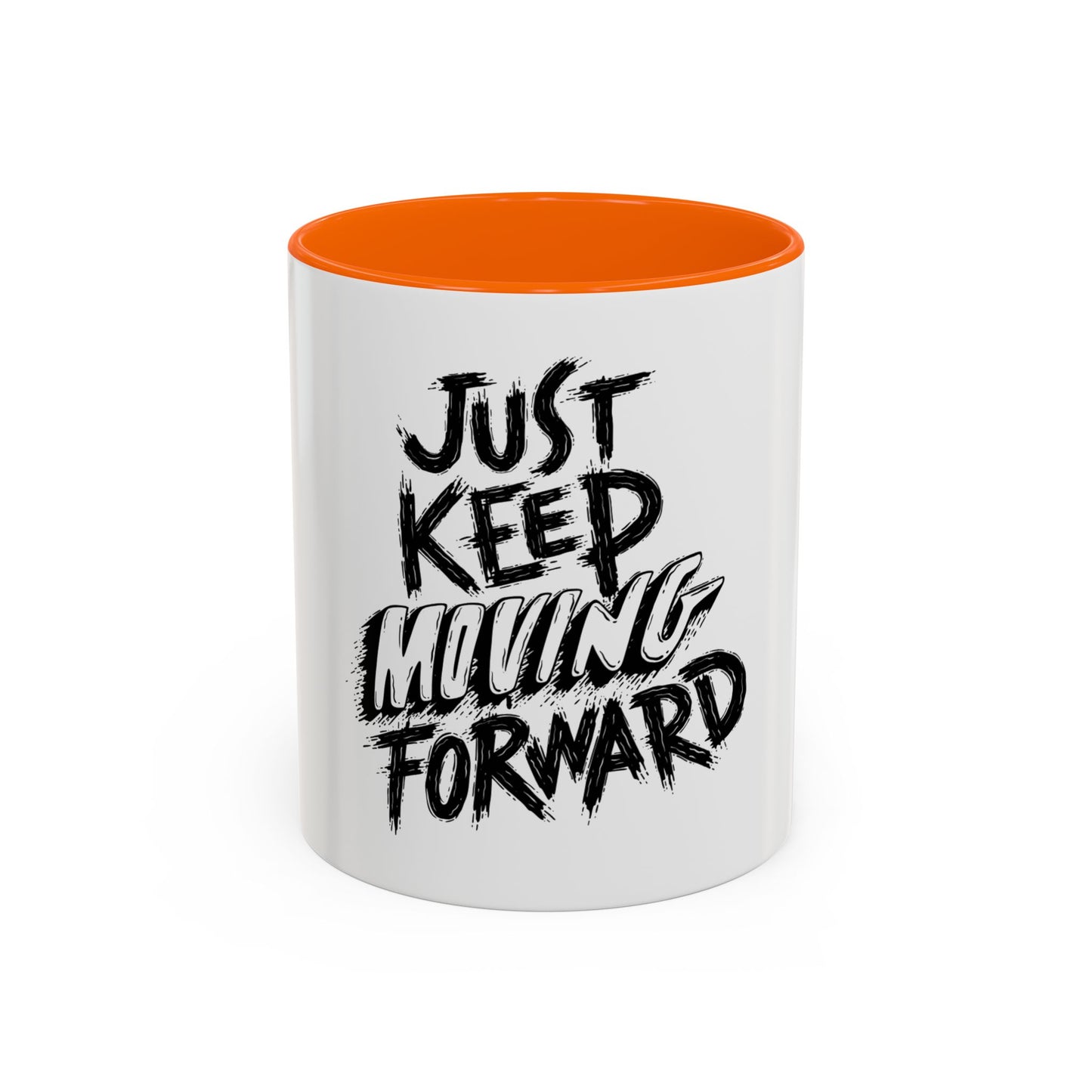 Motivational Accent Coffee Mug – "Just Keep Moving Forward"