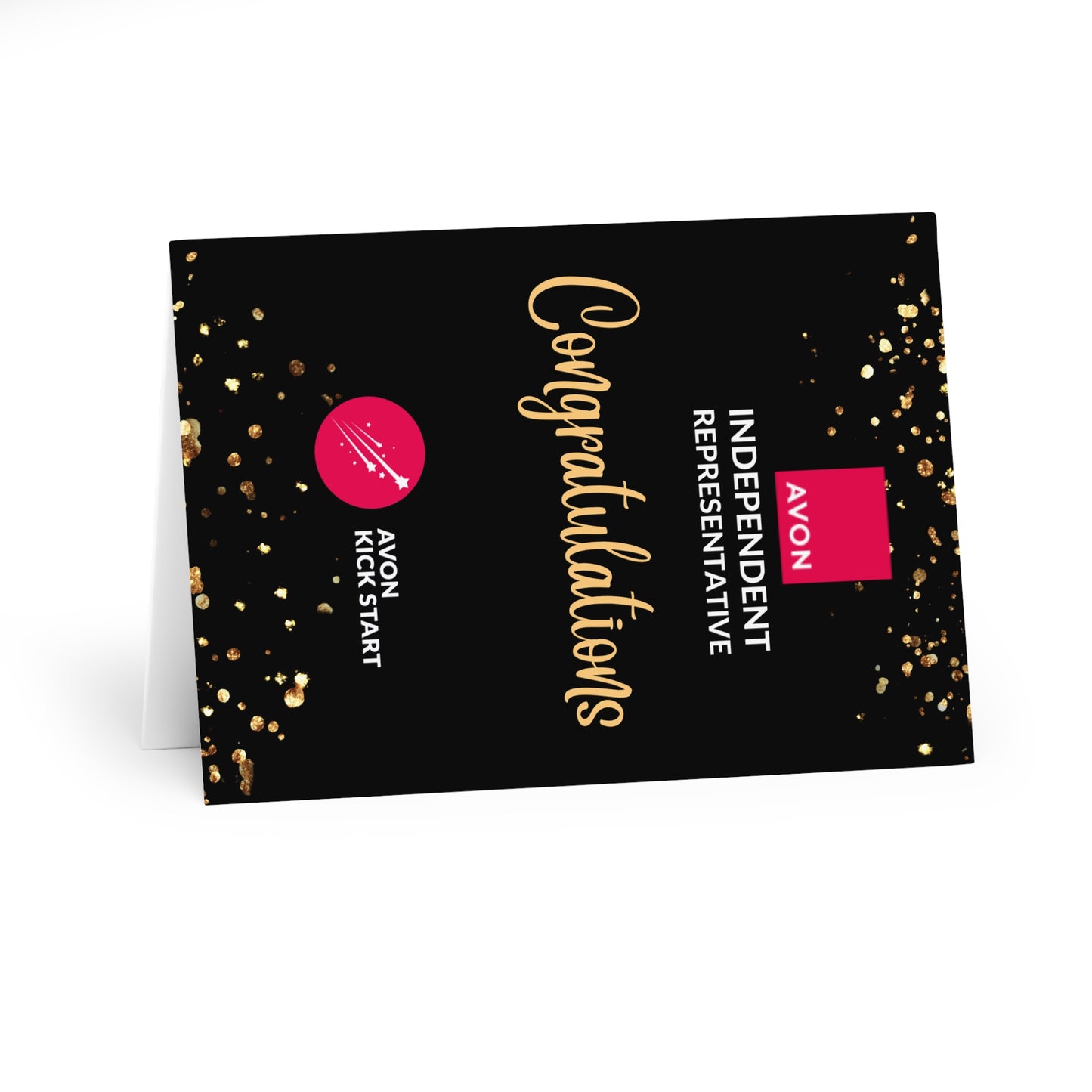Gold Glitter congratulations Greeting Cards with envelopes - 5 Pack for Celebrations & Success