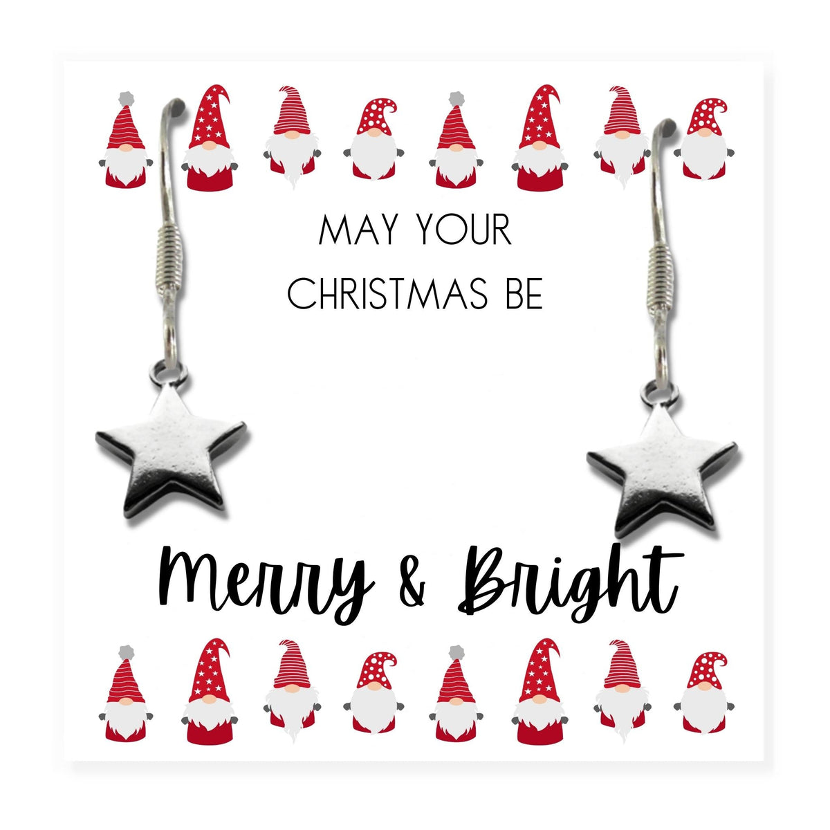 Small Merry & Bright Christmas Gift Hamper Earrings, Chocolates & Candle