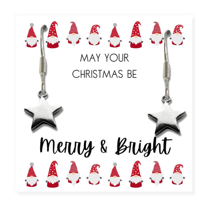 Small Merry & Bright Christmas Gift Hamper Earrings, Chocolates & Candle