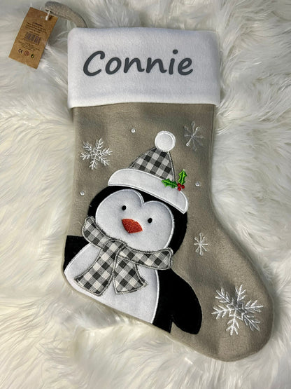 Personalised Beige Christmas Stockings 4 Designs