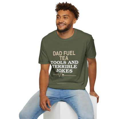 "Dad Fuel: Tea, Tools and Terrible Jokes" TShirt