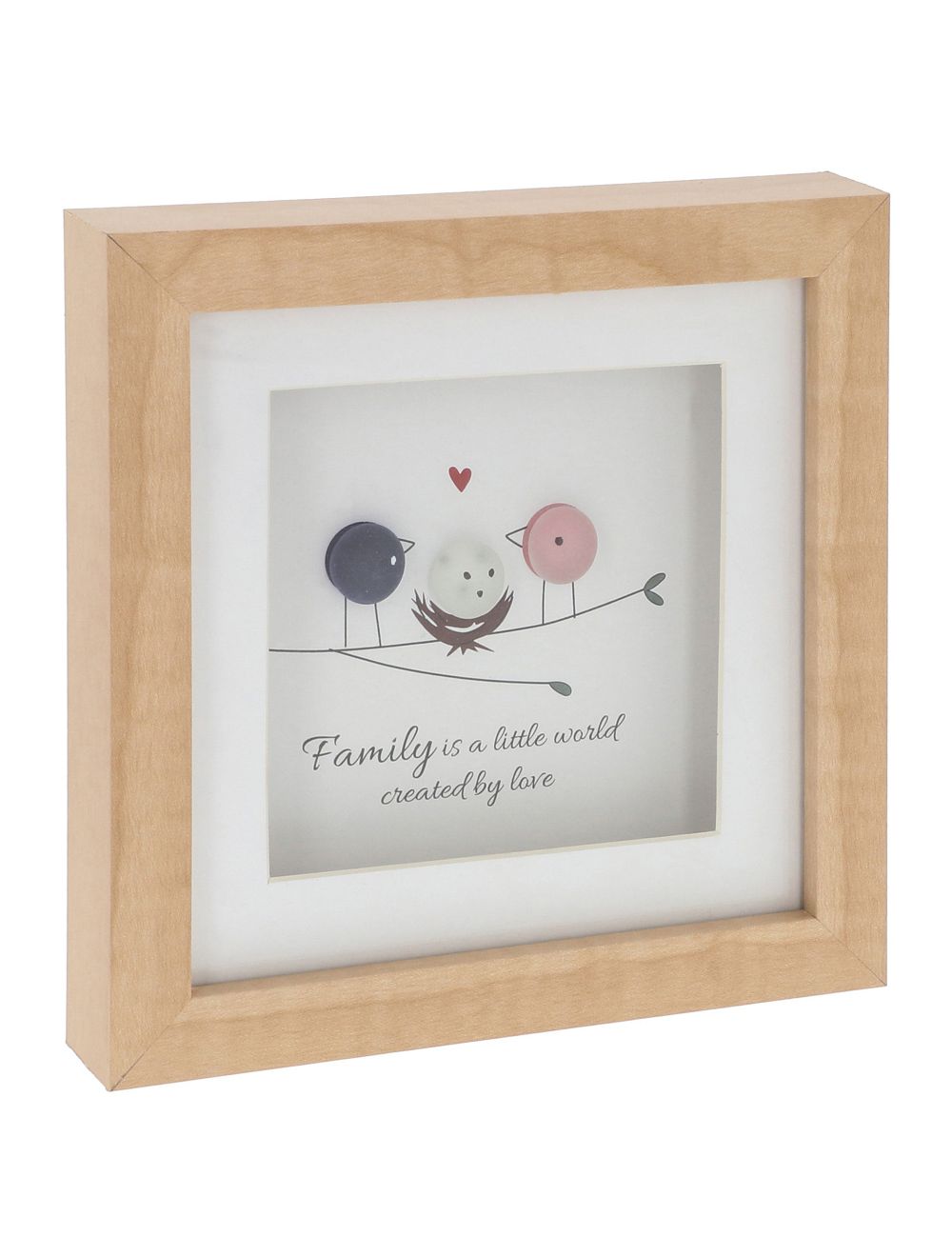 Pebble Glass Plaque - Family Birds