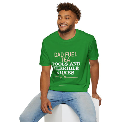 "Dad Fuel: Tea, Tools and Terrible Jokes" TShirt