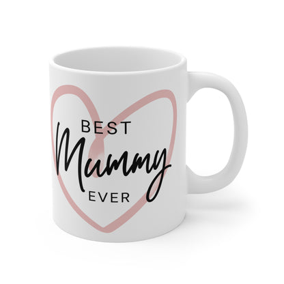 Best Mummy Ever Mug — Pink Heart Mother’s Day Coffee Cup