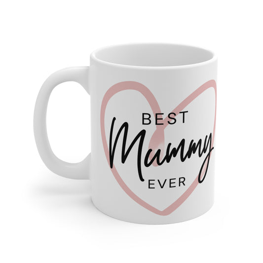 Best Mummy Ever Mug — Pink Heart Mother’s Day Coffee Cup