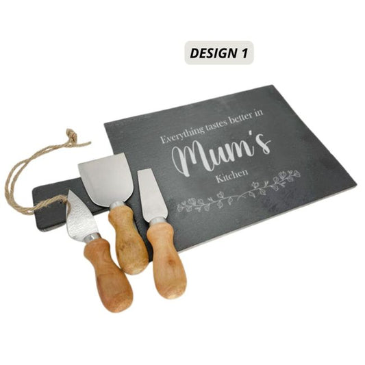 Personalised Slate Cheese Board & Knife Set