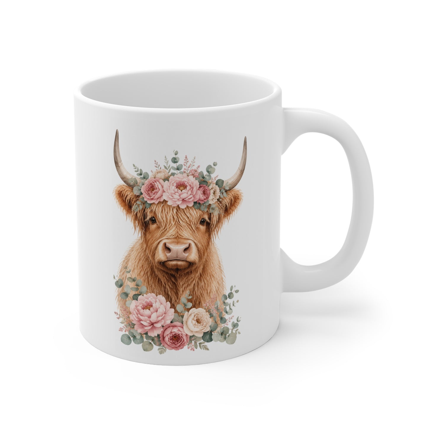 Wildflower Highland Cow Mug