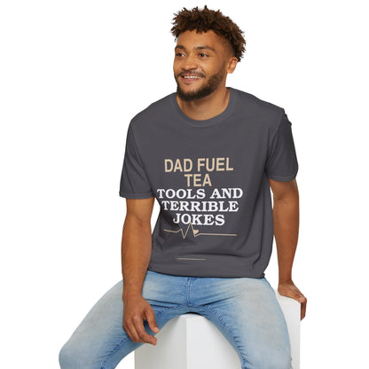 "Dad Fuel: Tea, Tools and Terrible Jokes" TShirt