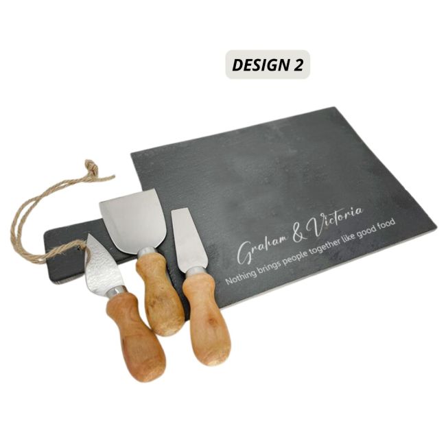 Personalised Slate Cheese Board & Knife Set