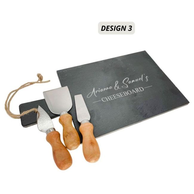 Personalised Slate Cheese Board & Knife Set