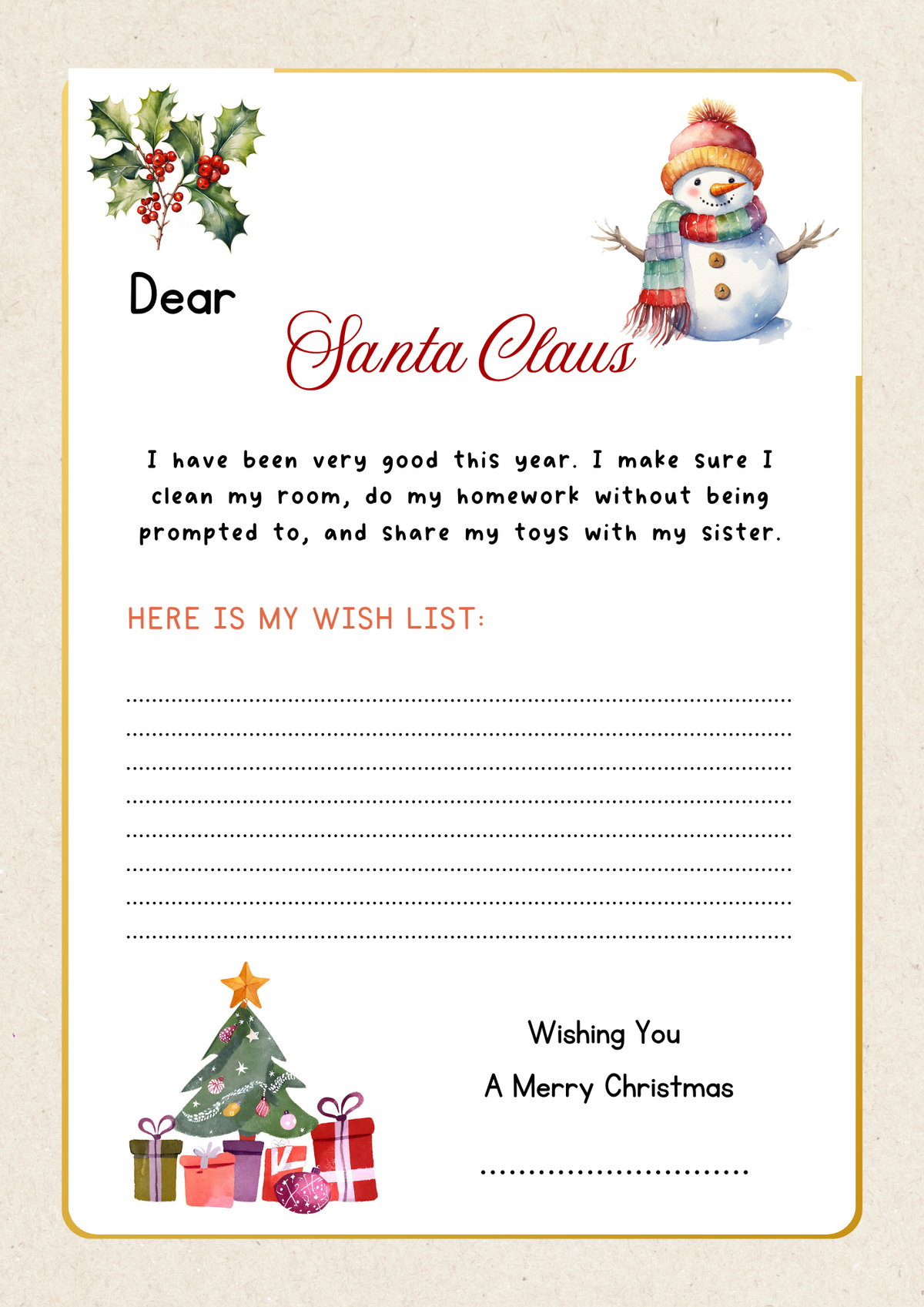 🎅 Personalised Santa Letter & Official Nice List Certificate – Digital Download