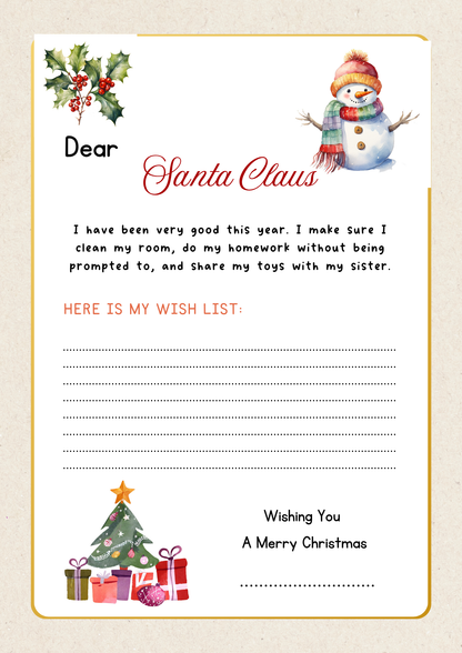 🎅 Personalised Santa Letter & Official Nice List Certificate – Digital Download