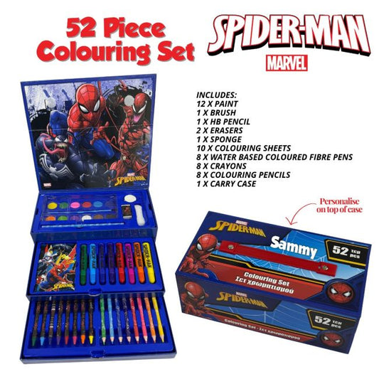 Personalised Spider-Man 52-Piece Colouring Set 🕷️🎨