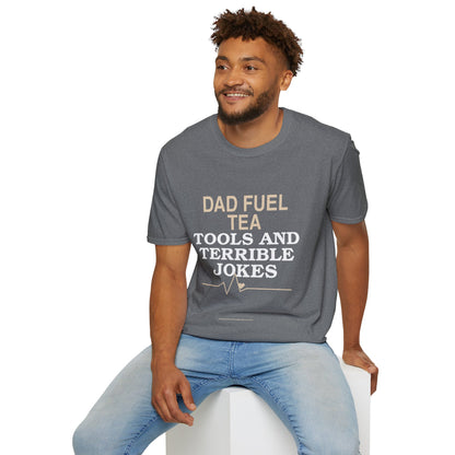 "Dad Fuel: Tea, Tools and Terrible Jokes" TShirt