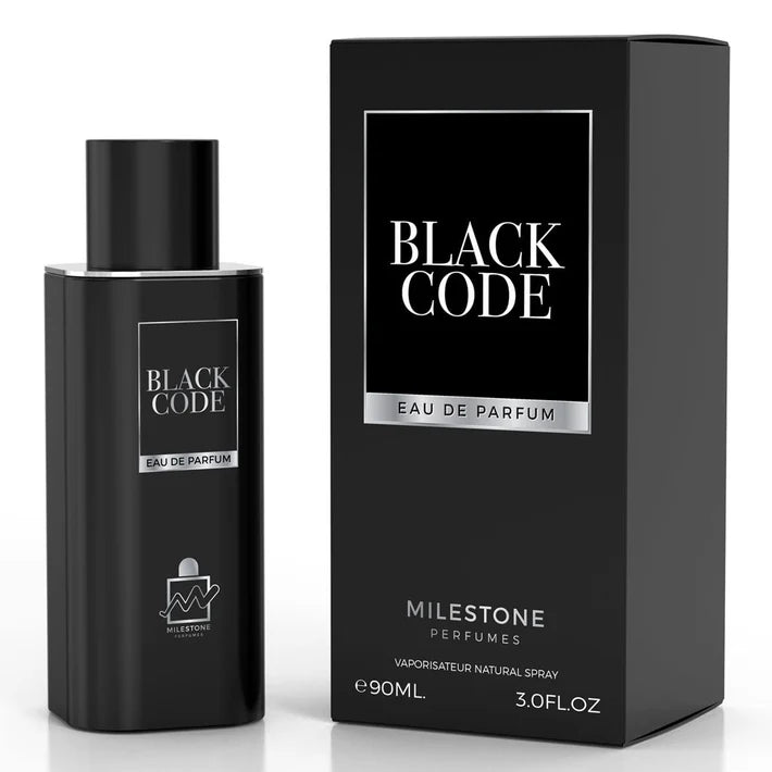 Milestone Black Code men's Eau de Parfum 90ml inspired by Giorgio Armani Code