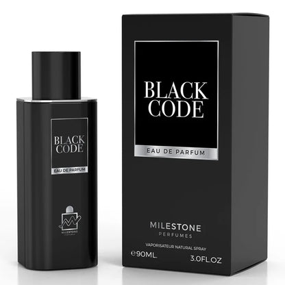 Milestone Black Code men's Eau de Parfum 90ml inspired by Giorgio Armani Code