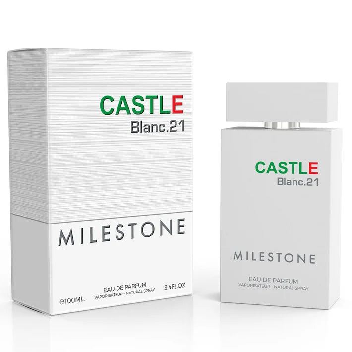 Milestone Castle Blanc 21 men's Eau de Parfum 100ml inspired by Lacoste L.12.12 Blanc