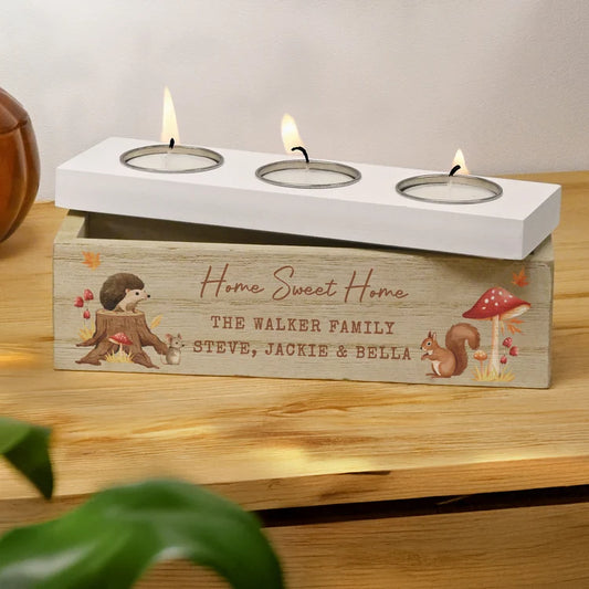 Personalised Autumn Tea Light Box 🍂🕯️