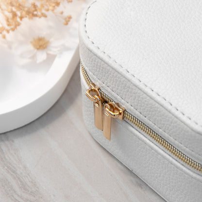 Personalised White Travel Jewellery Case