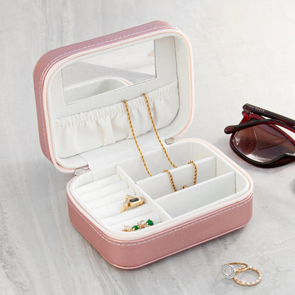 Personalised Wreath Pink Travel Jewellery Case