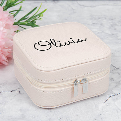 Personalised Powder Pink Travel Jewellery Case