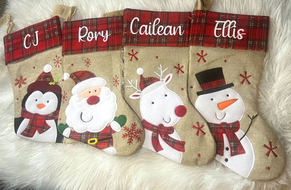 Personalised Tartan Christmas Stocking | Custom Name Xmas Stocking | Tartan Top | Secret Santa & Family Christmas Gift 2026