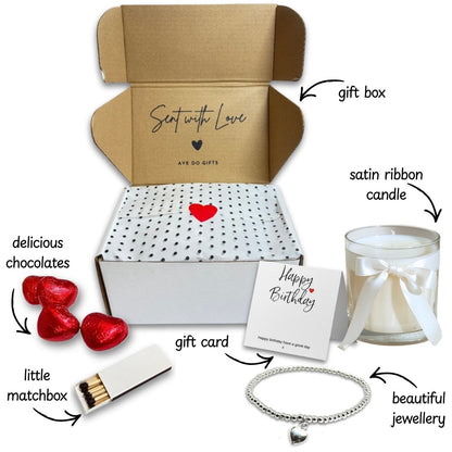 Small Merry & Bright Christmas Gift Hamper Earrings, Chocolates & Candle