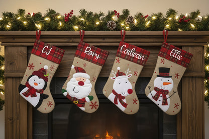 Personalised Tartan Christmas Stocking | Custom Name Xmas Stocking | Tartan Top | Secret Santa & Family Christmas Gift 2026