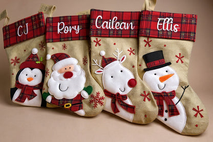 Personalised Tartan Christmas Stocking | Custom Name Xmas Stocking | Tartan Top | Secret Santa & Family Christmas Gift 2026