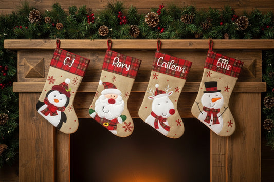 Personalised Tartan Christmas Stocking | Custom Name Xmas Stocking | Tartan Top | Secret Santa & Family Christmas Gift 2026